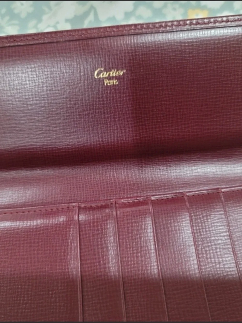 Cartier Burgundy Leather Chain Shoulder Bag with Gold Hardware